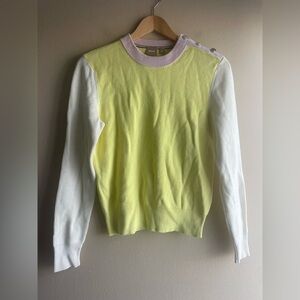 Boss Women Crew Neck Sweater Yellow White Pink Size Small
